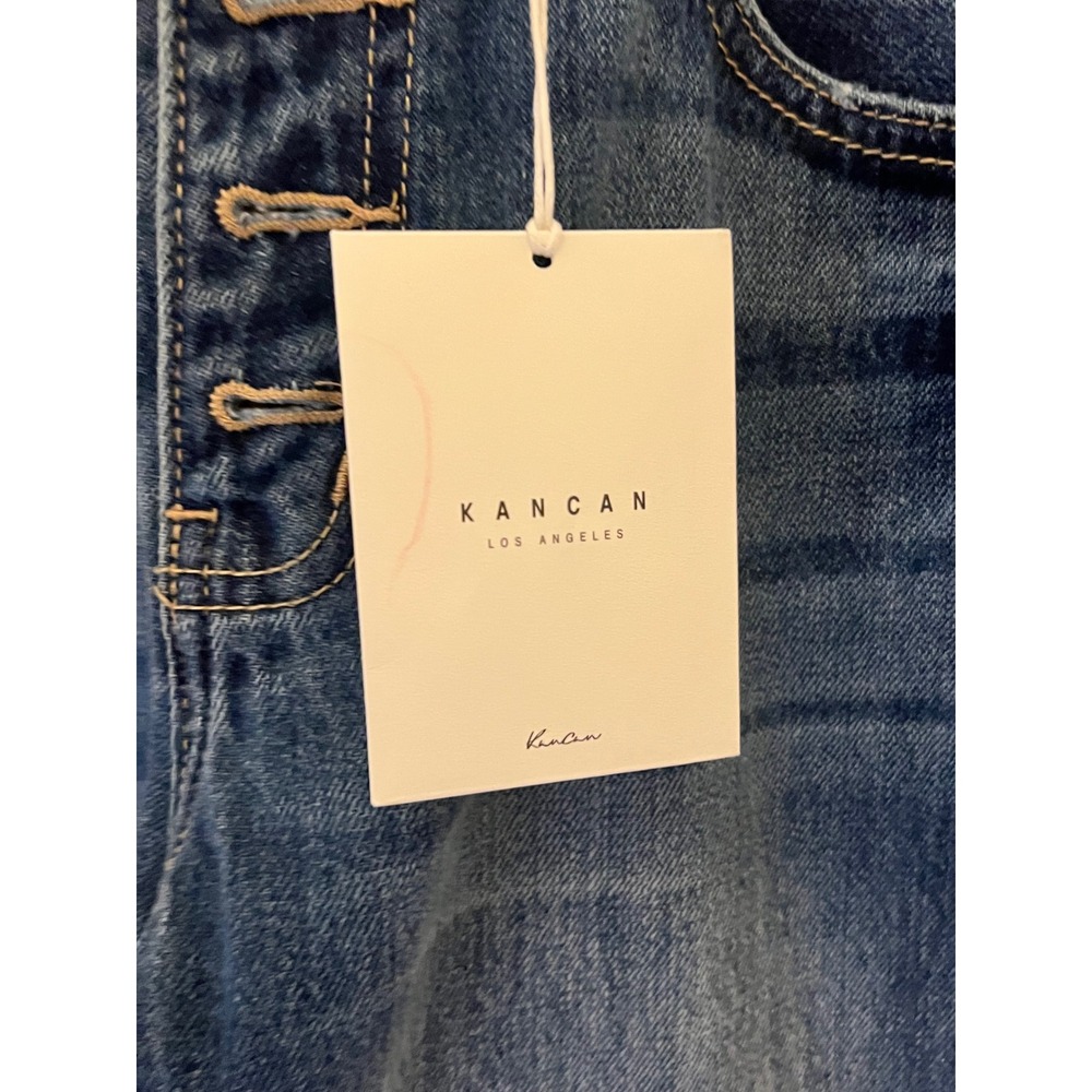 KanCan Maven High Rise Straight Leg Button Fly Jeans Medium Wash Size 3/25 NWT - Picture 3 of 7